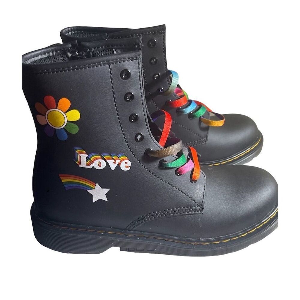 Dr. Martens 1460 Kids Pride Rainbow Lace Up Boots Multicolor - Picture 4 of 8